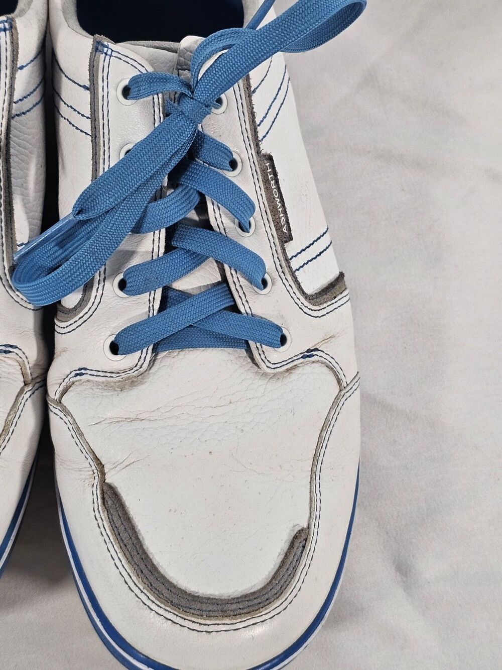 Ashworth Cardiff ADC Spikeless Golf Shoes White Blue Men's Size 10.5 Leather - Picture 8 of 13